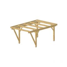 Carport Auvent |4x3| Traitée Marron avec la visserie acier zingué