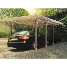 Carport base 3x5 h 2,5m, Ancrage a visser, Panneaux de toit Aucun