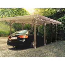Carport base 3x5 h 2,5m, Ancrage a enfoncer, Panneaux de toit Pvc