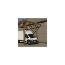 Carport base 3x5 h 4m, Ancrage a enfoncer, Panneaux de toit Pvc