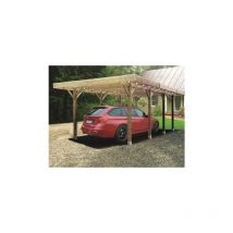 Carport base 4x5 - h 2,5m, Ancrage a enfoncer, Panneaux de toit Aucun