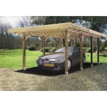 Carport base 5x5 , Ancrage a enfoncer, Panneaux de toit Aucun