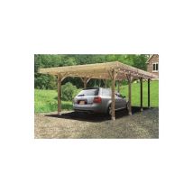 Carport base 6x5 h 2,5m, Ancrage a visser, Panneaux de toit Aucun