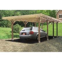 Carport base 6x5 h 2,5m, Ancrage a enfoncer, Panneaux de toit Aucun