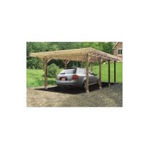 Carport base 6x5 h 2,5m, Ancrage Aucun, Panneaux de toit Métal