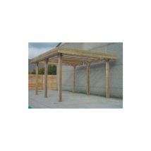 Carport base 6x5 h 4m, Ancrage a enfoncer, Panneaux de toit Pvc