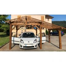 Carport bois 3.7 x 4.5 - 17.2 m² - 2 pans