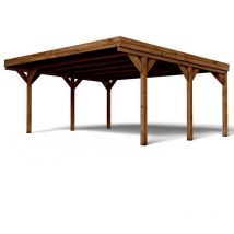 Carport 2 voitures en bois traité 29,2 m² - Victor