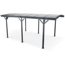 Carport de 15m² en aluminium anthracite et polycarbonate - Le Mans 5x3m - abri de voiture 500 x 300 x 220 cm