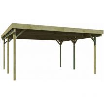 Carport double en bois Basic 5,1 x 5 m