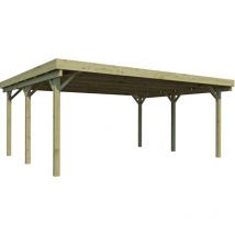 Carport double en bois Basic 6 x 5 m