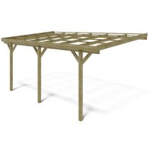 Altanka - Carport, abri de voiture 3x5,24 m - 15 m2 - adossé