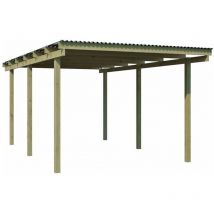 Gardenas - Carport en bois et panneaux ondulés 3x5 m Budget
