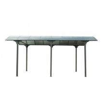 Foresta – Carport Aluminium 27,51 M² Pour Camionnette, Camping-car, Caravane Et Bateau – Toit Polycarbonate Translucide Foncé – Hauteur De Passage 