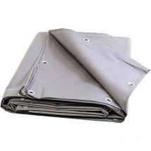 Tecplast - Carport-Plane Grau 8x9 m - 10 Jahre Garantie XP640CP - Wasserdichte Schutzplane aus pvc - Made in France.