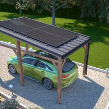 Carport solaire bois Elio - 15,5 m²