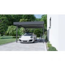 Carport individuel Terrando Pascal Gris Revêtu par poudre 336 x 500 cm
