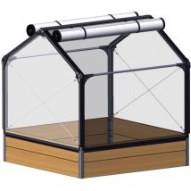Growcamp - Carré potager premium en mélèze avec serre Siberian Longueur 120 cm