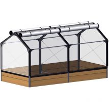 Carré potager premium en mélèze avec serre Siberian Longueur 240 cm