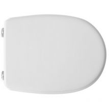 Bemis Mfg - Sedile wc coprivaso per Cesame vaso Aretusa bianco forma 7 45-47,8 x 36,8 cm interasse cerniere tipo a 18,5-20,5 cm regolabili