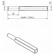 Carré porte interchangeable Ogro 115 fs carré.9x90mm Broche Ogro