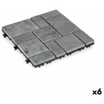 Dalles à emboîtement en plastique gris pierre 30 x 2,8 x 30 cm (6 unités)