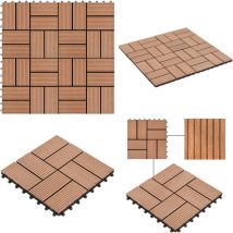 Vidaxl - Carreau de terrasse 11 pcs wpc 30 x 30 cm 1 m² Marron - Carreaux De Terrasse - Carrelage Extérieur - Parquet Extérieur - Decking - Terrasse