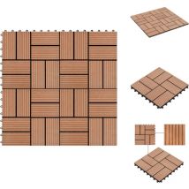 Carreau de terrasse 11 pcs wpc 30 x 30 cm 1 m² Marron - Carreaux De Terrasse - Carrelage Extérieur - Parquet Extérieur - Decking - Terrasse En Bois