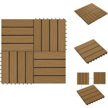 Carreau de terrasse en relief 11 pcs wpc 30x30 cm 1 m² - Carreaux De Terrasse - Carrelage Extérieur - Parquet Extérieur - Decking - Terrasse En Bois