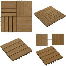 Carreau de terrasse en relief 11 pcs wpc 30x30 cm 1 m² - Carreaux De Terrasse - Carrelage Extérieur - Parquet Extérieur - Decking - Terrasse En Bois