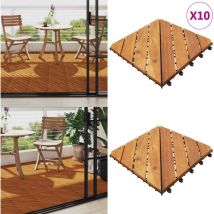 Carreaux de terrasse 10 pcs 30x30 cm Bois d'acacia solide - Carrelages Exterieur - Carrelage Bois Acacia - Terrasse Bois - Dallette Terrasse