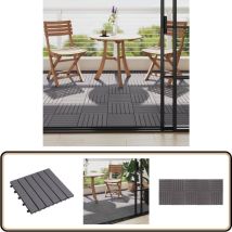 Carreaux de terrasse 10pcs Délavage gris 30x30 cm Acacia solide - Tuiles De Terrasse - Carrelage Extérieur - Acacia - Decking - Patio
