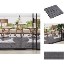 Carreaux de terrasse 10pcs Délavage gris 30x30 cm Acacia solide - Tuiles De Terrasse - Carrelage Extérieur - Acacia - Decking - Patio