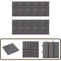Carreaux de terrasse 20pcs Délavage gris 30x30 cm Acacia solide - Tuiles De Terrasse - Carrelage Extérieur - Acacia - Patio - Decking
