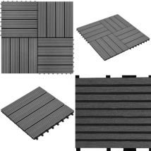 Carreaux de terrasse 22 pcs 30 x 30 cm 2 m² wpc Gris - Carrelages Exterieur - Carrelage Terrasse - Dallles Composites - Carrelage Antidérapant