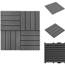 Carreaux de terrasse 22 pcs 30 x 30 cm 2 m² wpc Gris - Carrelages Exterieur - Carrelage Terrasse - Dallles Composites - Carrelage Antidérapant