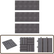 Carreaux de terrasse 30pcs Délavage gris 30x30 cm Acacia solide - Tuiles De Terrasse - Carrelage Extérieur - Acacia - Patio - Decking