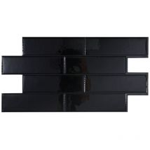 Carrelage adhésif mural x2, 57.3x27.64cm Smart Tiles Oslo Nero sticker décoratif salle de bain & cuisine