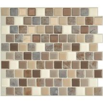 Carrelage adhésif mural x4, 22.48x25.91cm - Smart Tiles Brixia Pardo sticker décoratif salle de bain & cuisine