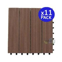 Lot de 11 Carrelage de jardin composite 30x30 cm et 2 mm, trottoir extérieur, décoration de jardin
