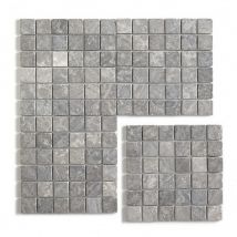 Pegane - Carrelage de mosaïque (Boite de 1m²) / Plaque mosaïque mur et sol en marbre naturel, coloris gris mat - 30 x 30 cm