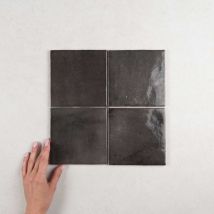 Faïence Effet Zellige ARTISAN 13,2x13,2 (1m2) Graphite - Les Carreaux de Jean