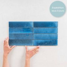 Carrelage Effet Zellige Bleu tanger 6x24 China (0,52m²) - Les Carreaux de Jean