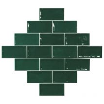 Carrelage effet zellige vert 7.5x15 glamour verde - 0.45m²