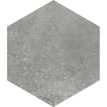 Carrelage Grès Cérame Effet Ciment Rift Hexagone Hexagone 26,6x23 Cm Gris Foncé, Anthracite - Mat - Boîte De 0.50 M2 - Gioia Materia