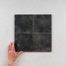 Carrelage Imitation Carreaux de Ciment Black FIORENTINA 15x15cm (0,5m2) - Les Carreaux de Jean