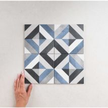 Carrelage Imitation Carreaux de Ciment fleur 15x15 (0,5m2) Geraldine - Les Carreaux de Jean