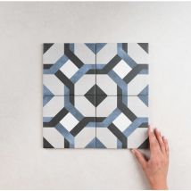 Carrelage Imitation Carreaux de Ciment fleur 15x15 (0,5m2) Laure - Les Carreaux de Jean