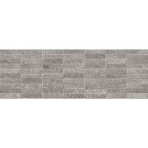 Carrelage imitation pierre Sevilla gris mate 25x75 cm