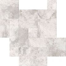 Carrelage imitation travertin Antibes gris 44x66 cm
